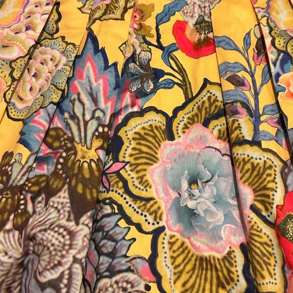 Cynthia Rowley V-neckline Pleated Flare Skirt Sleeveless Floral Dress - Size 4 - Picture 6 of 9